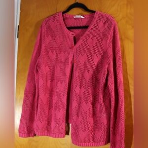 CJ Banks pink heart sweater, size 1X